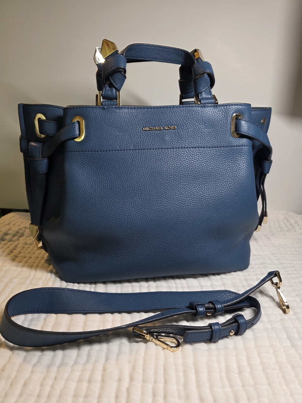 Michael Kors Greta Pebbled Leather Satchel-Large